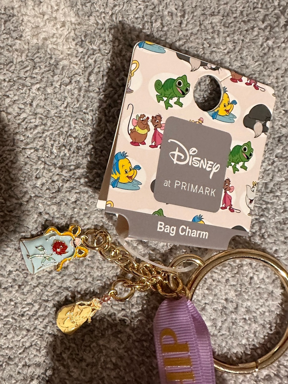 Disney x Primark Chip Plush Bag Charm Keyring - White and Yellow - Picture 2 of 8